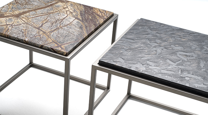 Tavolino Silhouette con piano in marmo